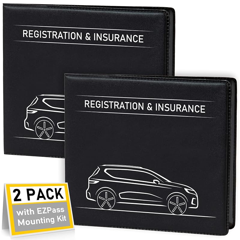 Organizador de Documentos para Carro CANOPUS em PVC com 2 Bolsos Transparentes Preto Pacote com 2