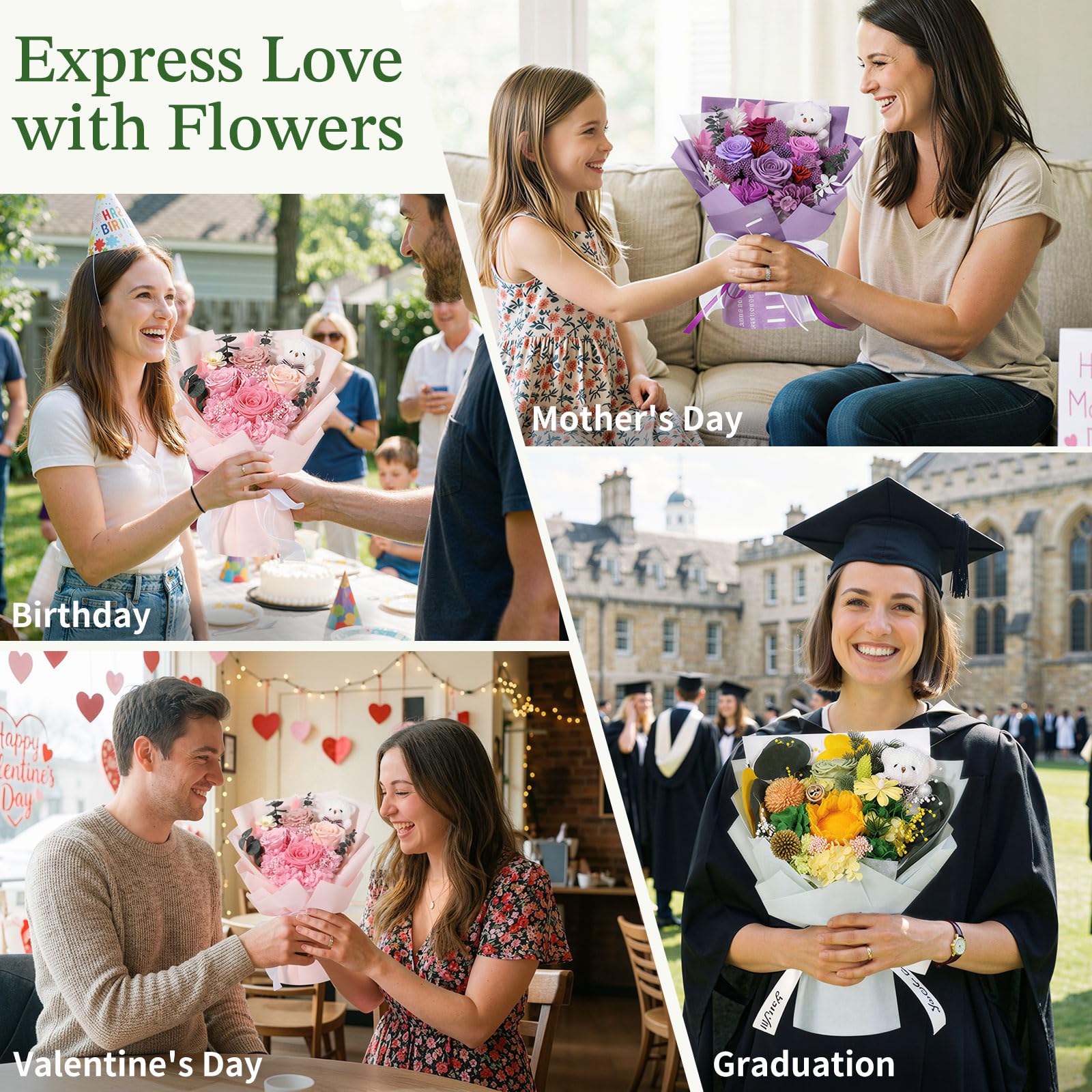 Emibele Bouquet Girasoli Conservati, Fiori per Consegna Prime, Bouquet Fiori Eterni, Compleanno Anniversario San Valentino Festa Mamma Laurea Regali Fiori per Lei Donne Moglie Madre Amiche