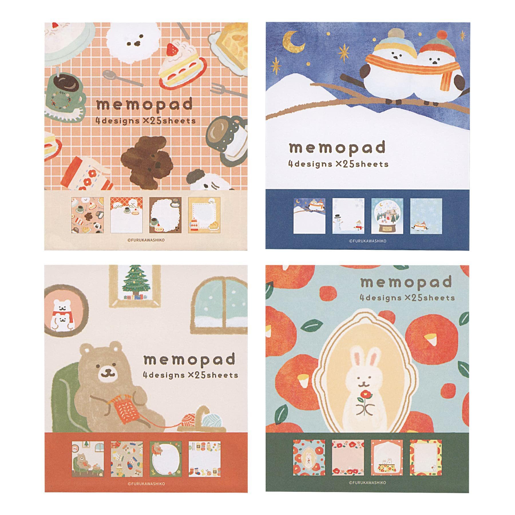 Amazon.co.jp: 古川紙工 メモパッド ゆきぞらシマエナガ LM291