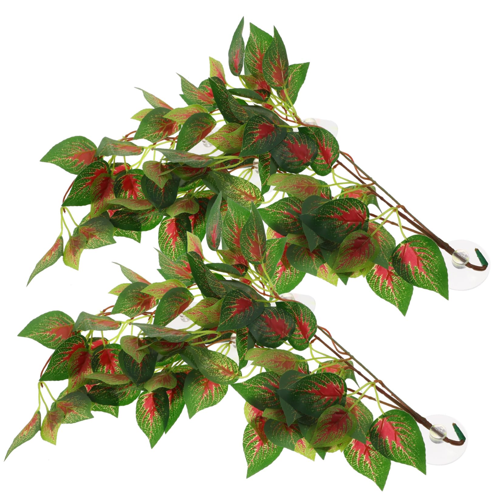 BESTonZON 2Pcs Faux Reptile Plants Decor Climbing Vines for Terrarium Tank Accessories for Bearded Dragons and Lizards Enhance Reptile Habitat