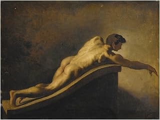 HardPress Man Lying Down - Figurative Oil Painting by Théodore Géricault 24 x 18 inches