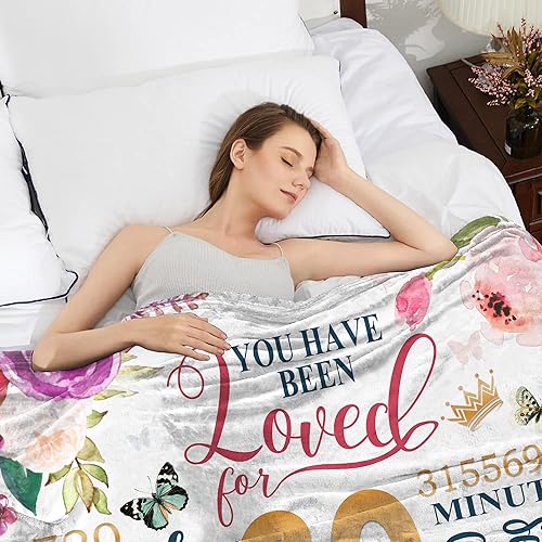 Miniatura 7 de Regalos de 60 cumpleaños para mujer, manta de 50 x 60 pulgadas, ideas de regalo de feliz cumpleaños 60, decoraciones de cumpleaños 60, regalos para