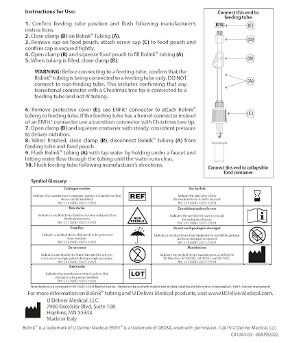Miniatura 5 de Bolink - Paquete de 10 tubos de alimentación con tapa pequeña, conecta las bolsas de puré de alimentos con un pico a los tubos de alimentación.