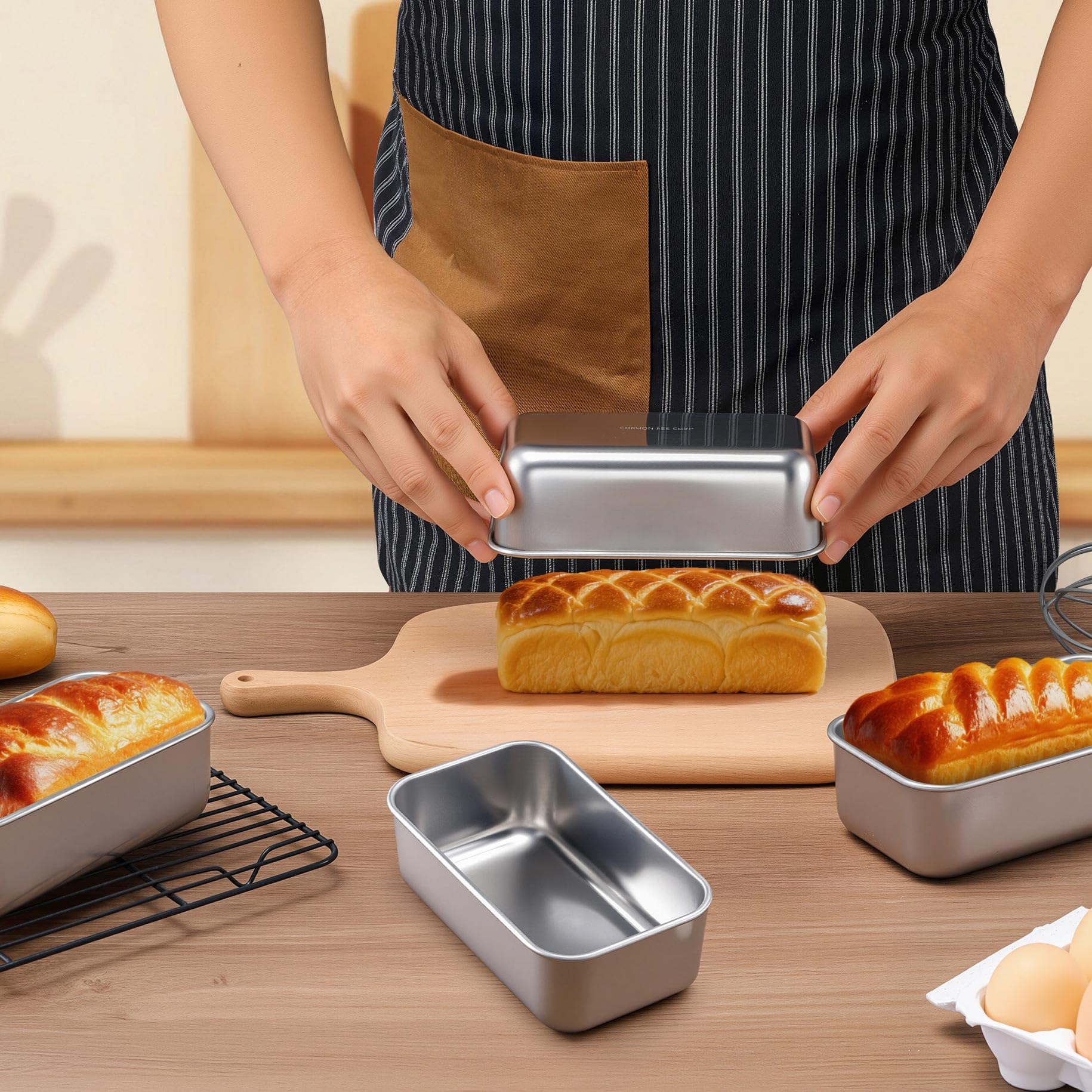 LIANYU Mini-Kastenform zum Backen von Brot, 16,3 x 8,9 cm, Edelstahl, kleine Brotbackform für hausgemachten Hackbraten, Backform, perfekt für Bananen-Sauerteig-Sandwich, spülmaschinenfest, 12 Stück | Kastenform für hausgemachten Hackbraten, Backform, perf