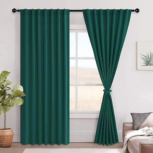 Miniatura 135 de Hiasan Cortinas opacas blancas extra anchas para dormitorio, cortinas opacas térmicas extra anchas de 72 pulgadas de largo, con pestaña trasera,