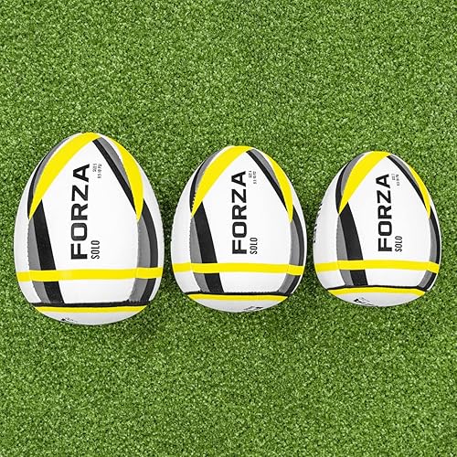 Miniatura 1 de FORZA Pelota de rugby rebotadora - Pelotas de rugby de tamaño 3, 4 y 5  Mejora los tiempos de reacción, reflejos y precisión de paso  Media pelota