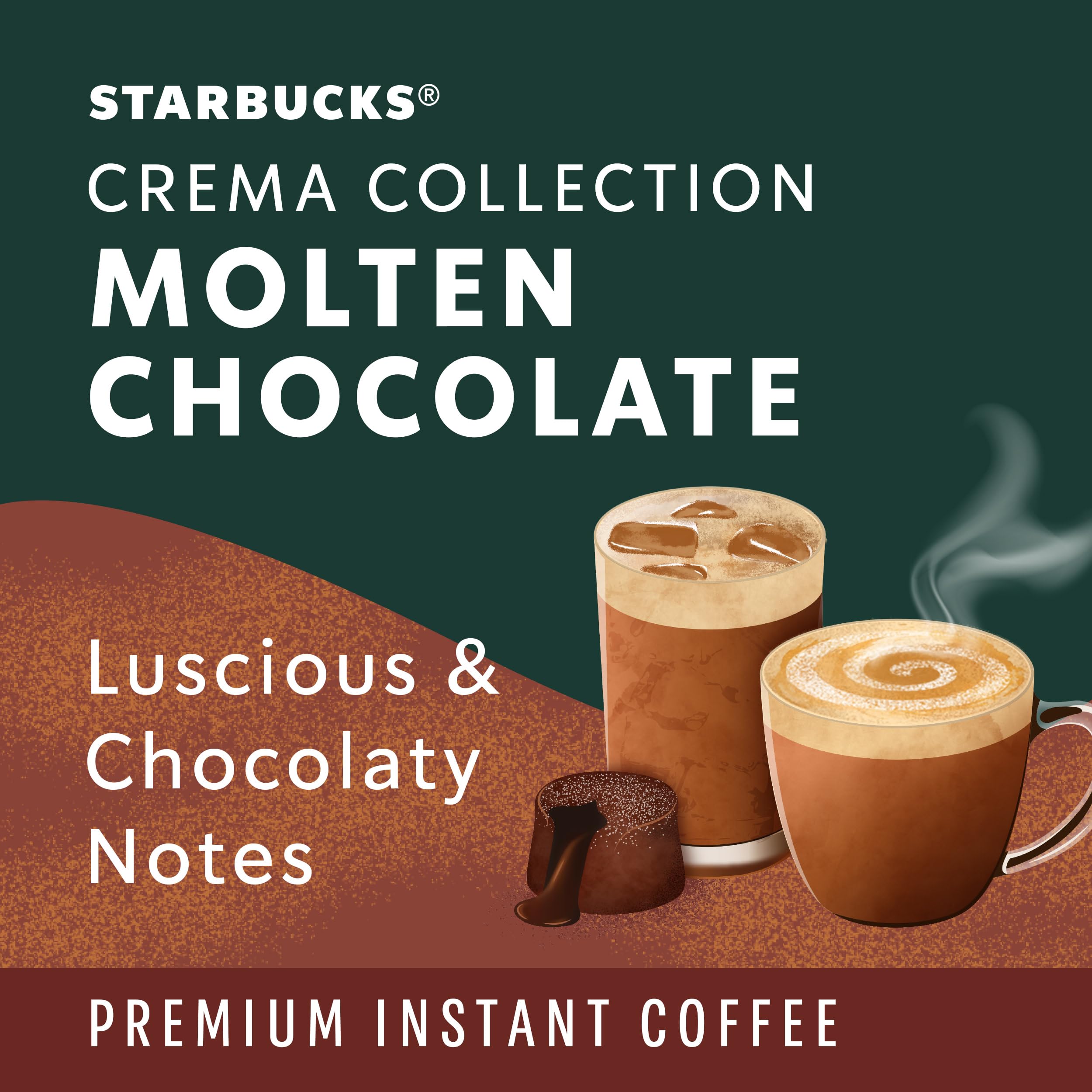 Starbucks Crema Collection Premium Instant Molten Chocolate Flavored Instant Coffee, 100% Arabica Beans, 3 Tins (7.12 Oz Each) 1.34 lb.