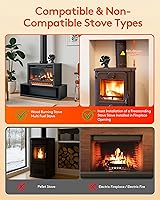 Vista 7 de Signstek Ventilador de estufa de leña grande, 6 aspas, quemador de chimenea de gran tamaño, ventilador de calor para habitación Biggger