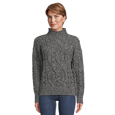 L.L.Bean 1912 Heritage Wool Blend Mock Neck Sweater Women