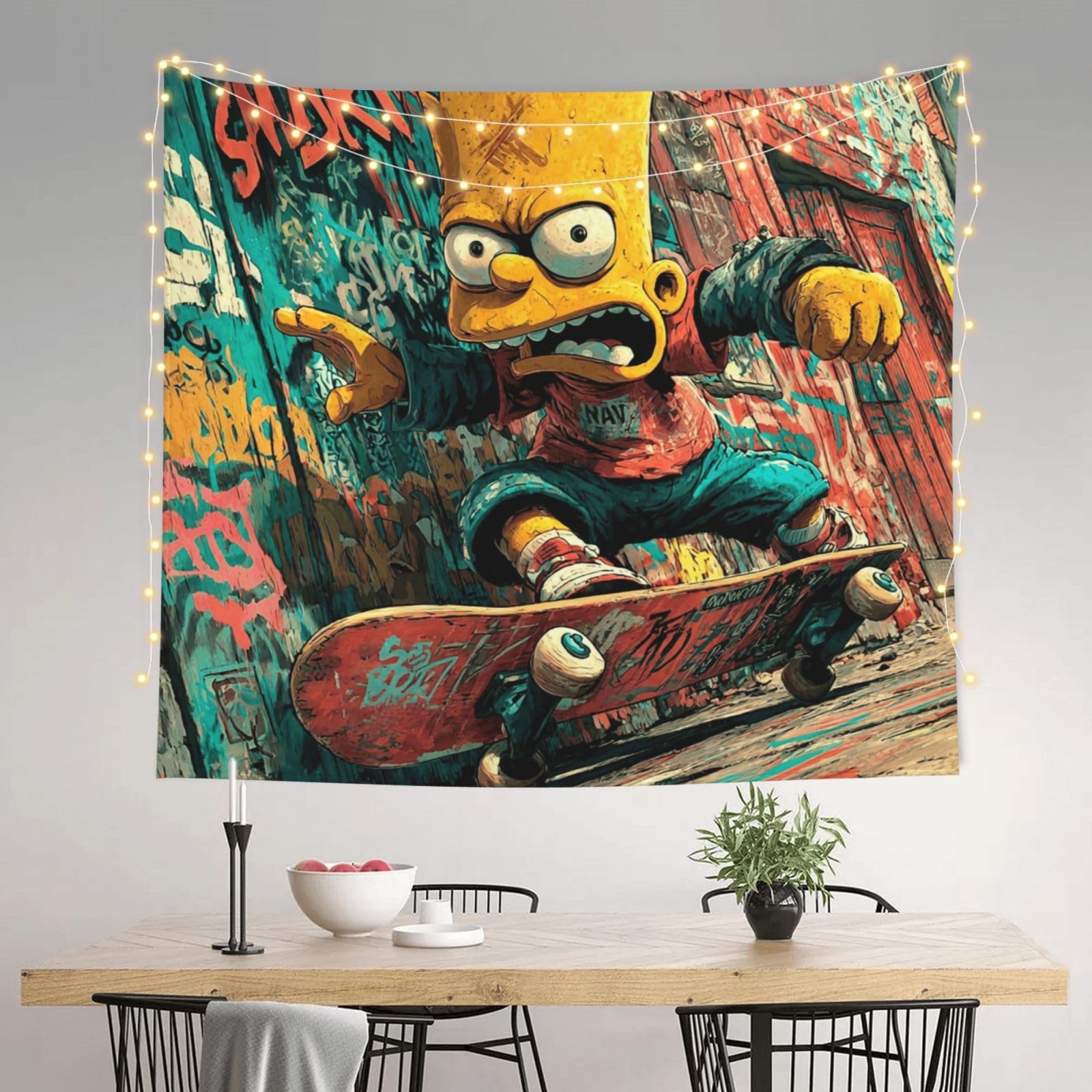 HJKJKKJ Tapestry 152 X 130 CM Aesthetic Wall Tapestrys for Bedroom Simpsons Tapestries Hanging Wall Art Blanket Home Decor Tapestry for Living Room Dorm Office
