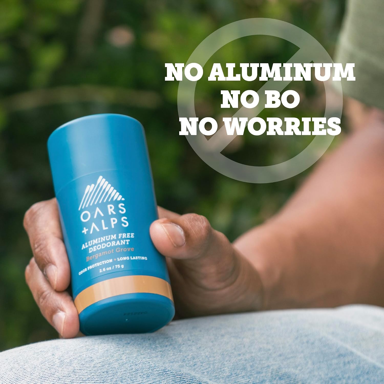 Oars + Alps Aluminum Free Deodorant for Men | Long Lasting Odor Protection, Clear & Free of White Residue, Anti-Chafing Smooth Glide, Dermatologist Tested, Bergamot Grove, 1pk, 2.6oz