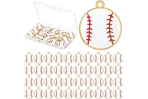 64 Pieces Baseball Softball Sport Enamel Charm Baseball Pendant Charms