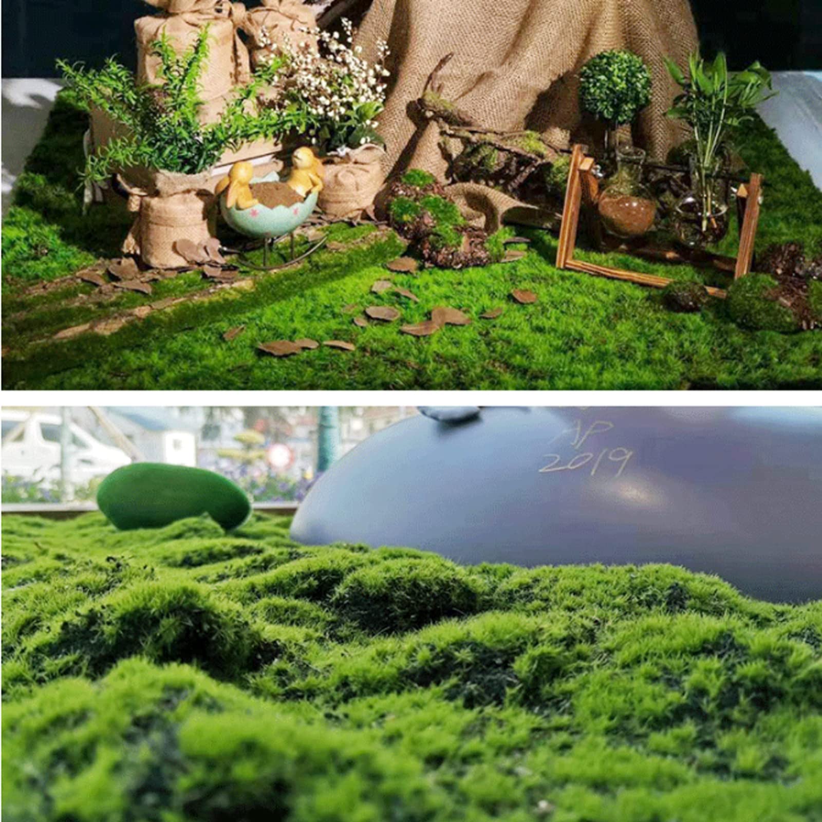 Künstliche Moosmatte, Kunstmoos Rasenteppich, Kunstrasen Matte, Teppich Gefälschte Moos für Hausgarten, Terrasse, DIY Deko, Terrasse,Greenmoss
