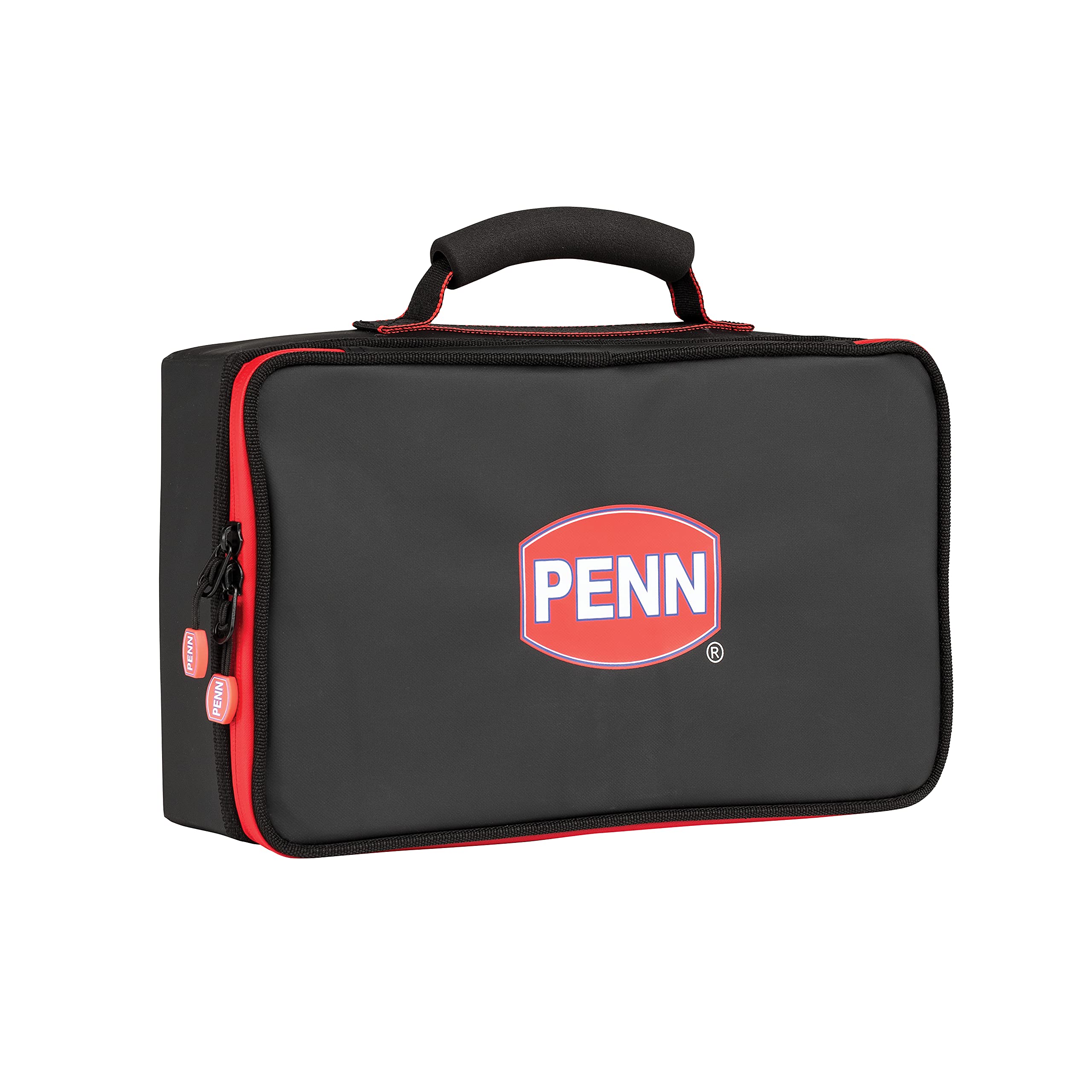 PennFishing PVC Coated Hardcase for Rig Storage- Includes 3 Tackle Boxes, 6 EVA Rig Winders and Zipped Storage Pockets, Black, One Size