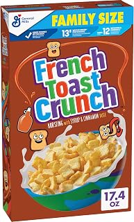 French Toast Crunch Cereal Family Size 17.4 oz - Syrup & Cinnamon Flavor, Crunchy Breakfast Cereal by Cinnamon Toast Crunch