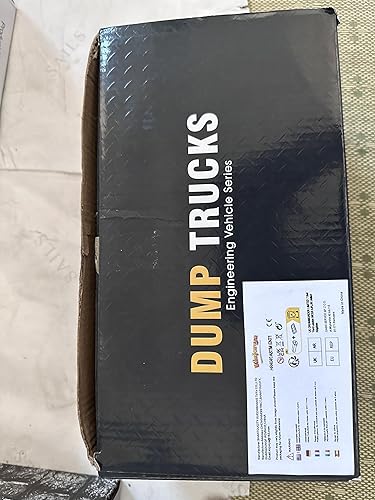 Miniatura 9 de Camión volquete de control remoto, vehículo de construcción RC para niños con 9 canales de luz de cama de metal de sonido y batería recargable,