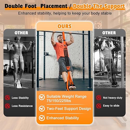 Miniatura 3 de Juego de bandas de asistencia para dominadas, 3 bandas de resistencia de barra de dominadas, peso y altura ajustable, equipo de entrenamiento con