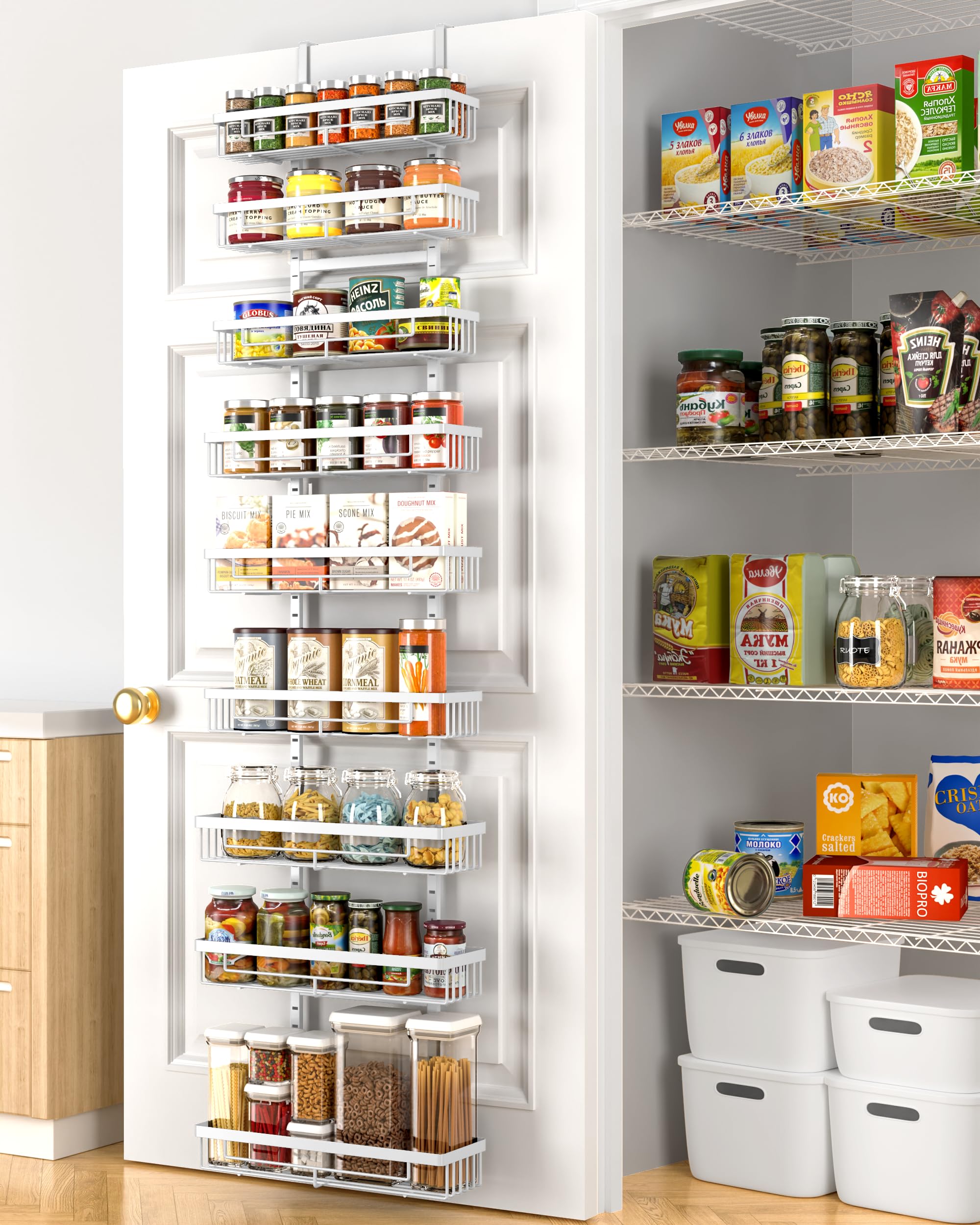 Snapklik.com : White 9-Tier Over The Door Pantry Organizer, Pantry ...