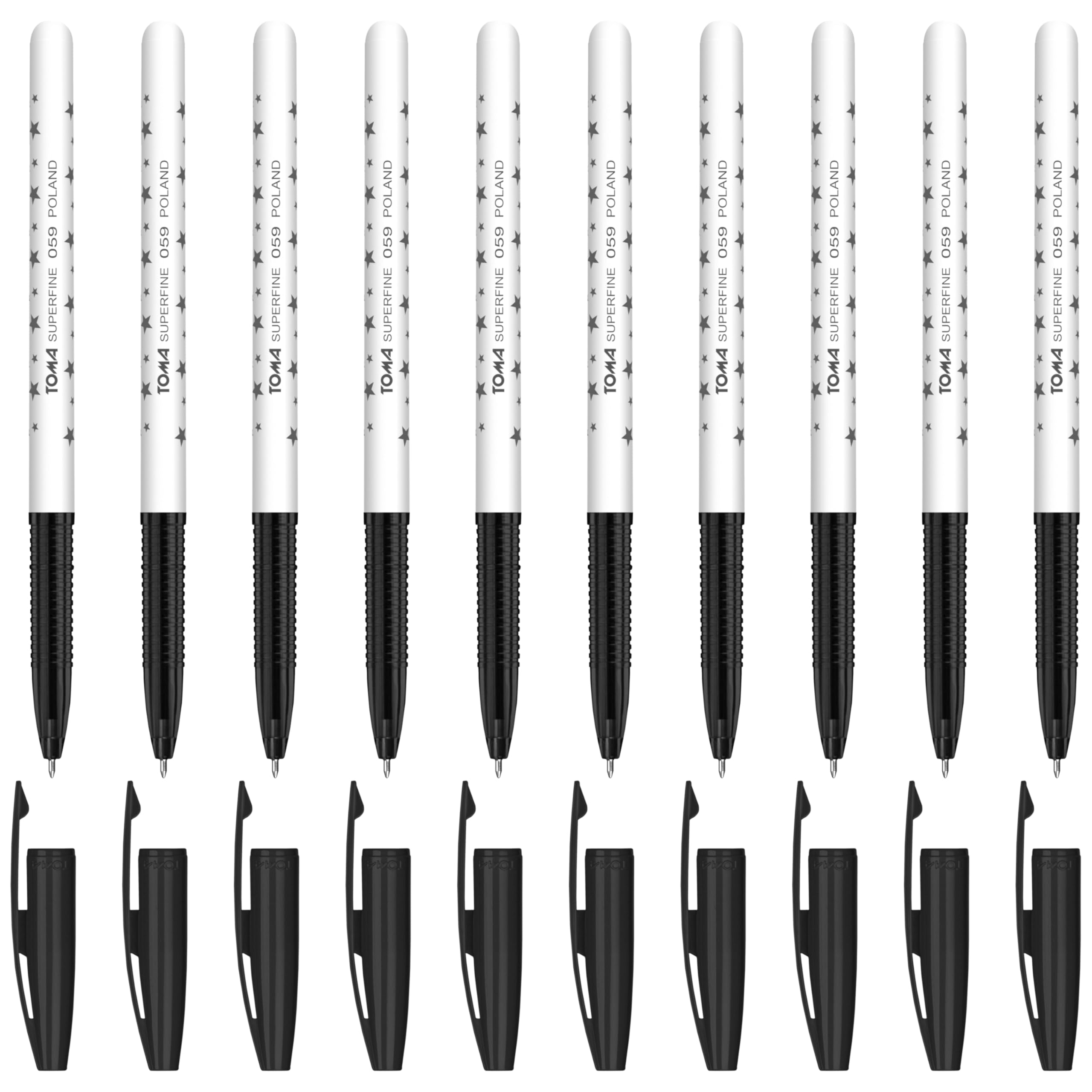 Ballpoint Pens, Smudge Free Ballpoint Pens, Extra Fine Point 0.5 mm, Ideal for School, Office, Everyday Use (Black, 10 Pens)