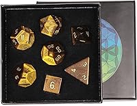 Vista 19 de rockcloud Juego de 7 dados poliédricos DND de cristal de cuarzo roca, dados hechos a mano con caja de dados para juegos de mesa RPG MTG, decoración