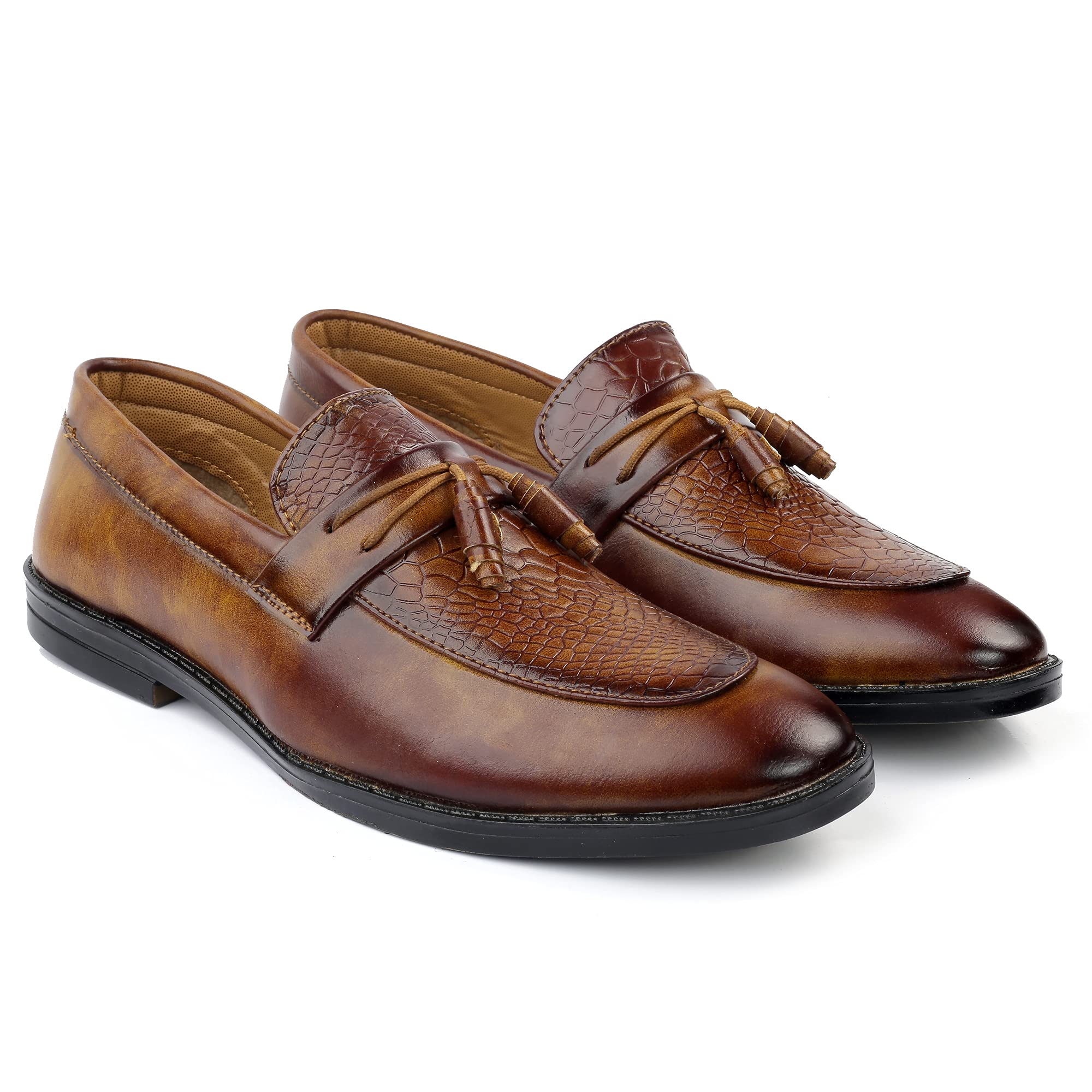Men's Faux Leather Material Casual Formal Slip-On Loafer and Moccasion Tassel Shoes-picture-26