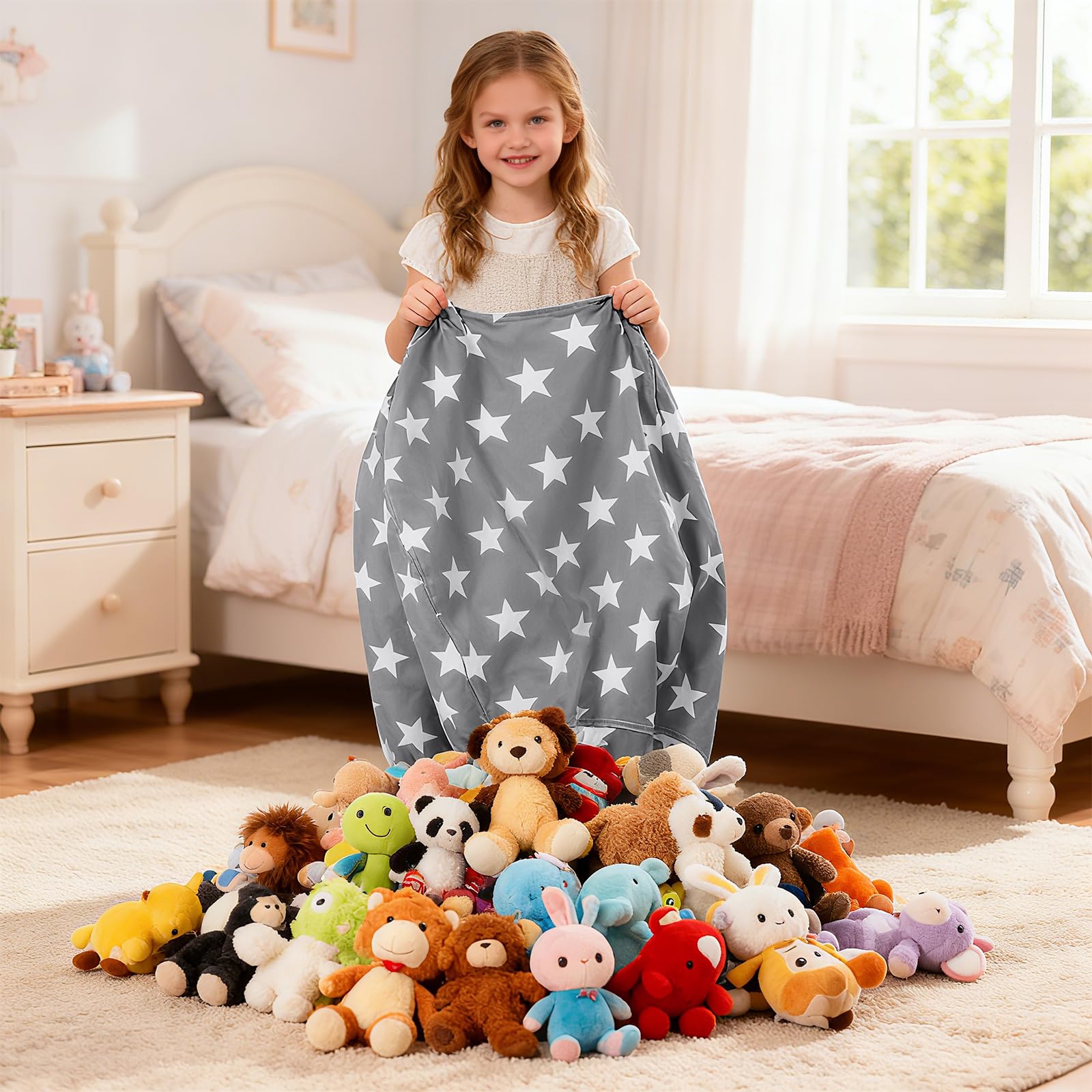 Bolsa de almacenamiento de juguetes, puf para niños, sofá, bolsa de almacenamiento de juguetes, bolsa de almacenamiento de juguetes con cremallera, para juguetes, ropa de 24 pulgadas