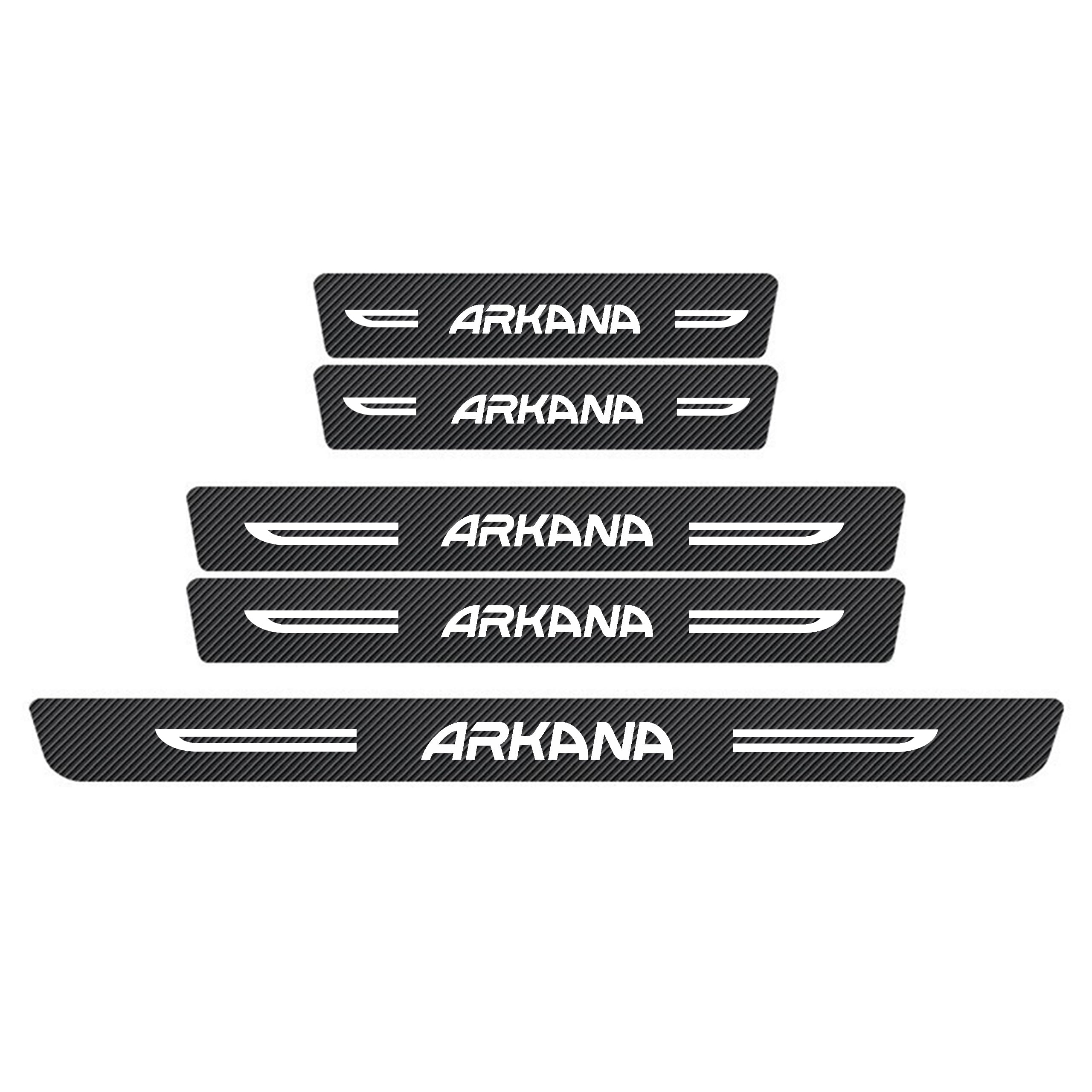 WXH97F Car Door Sill Protector Scuff Plates for Renault Arkana 2007-2023, Carbon Fibre Effect Door Step Guard, Rear Boot Bumper Strip, Self-Adhesive Anti-Scratch Protection Sticker
