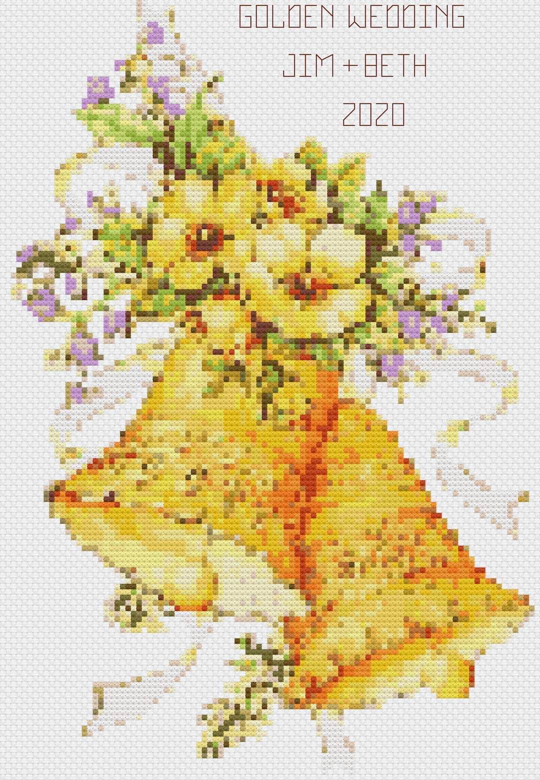 Golden Wedding Bells Cross Stitch Kit