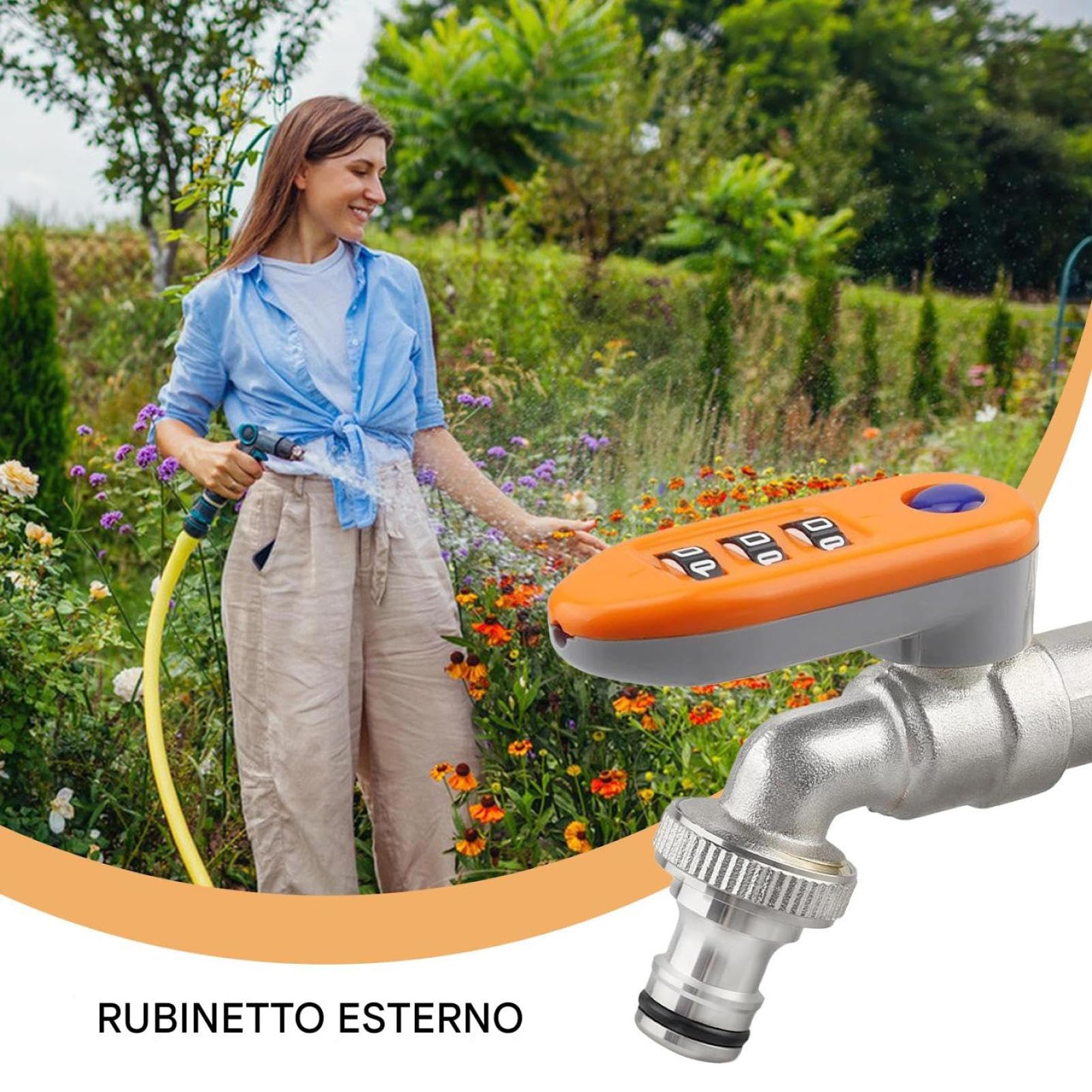 per bibb per tubo da esterno | Bavaglino in con chiusura a combinazione, meccanismo di controllo del flusso del giardino | Schermatura antimanomissione per tubi esterni in dormitori sp