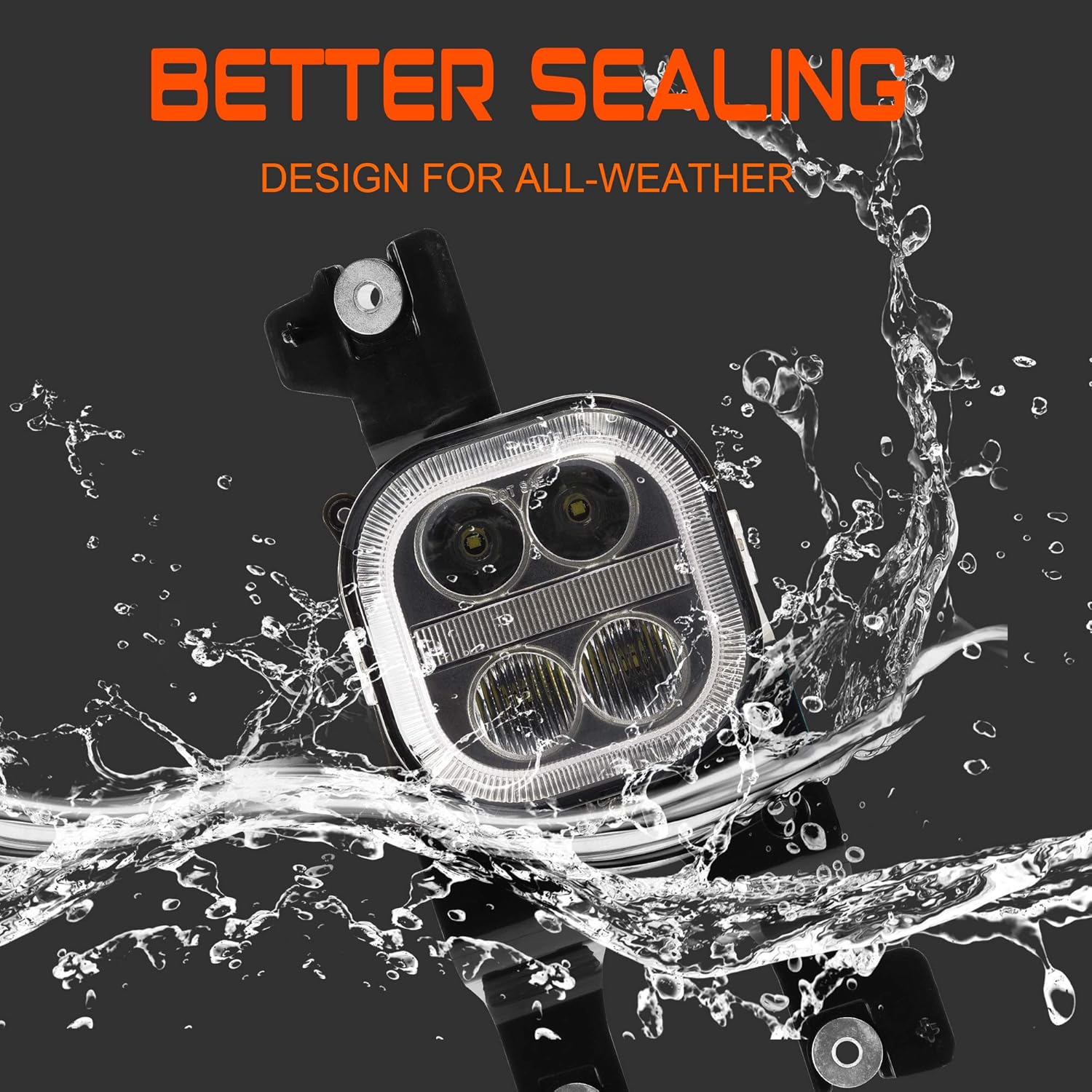 LED Fog Light Assembly with Daytime Running Lights for 2008 2009 2010 Ford F250 F350 F450 F550 Bumper Driving Fog Lamp Kit Plug & Play