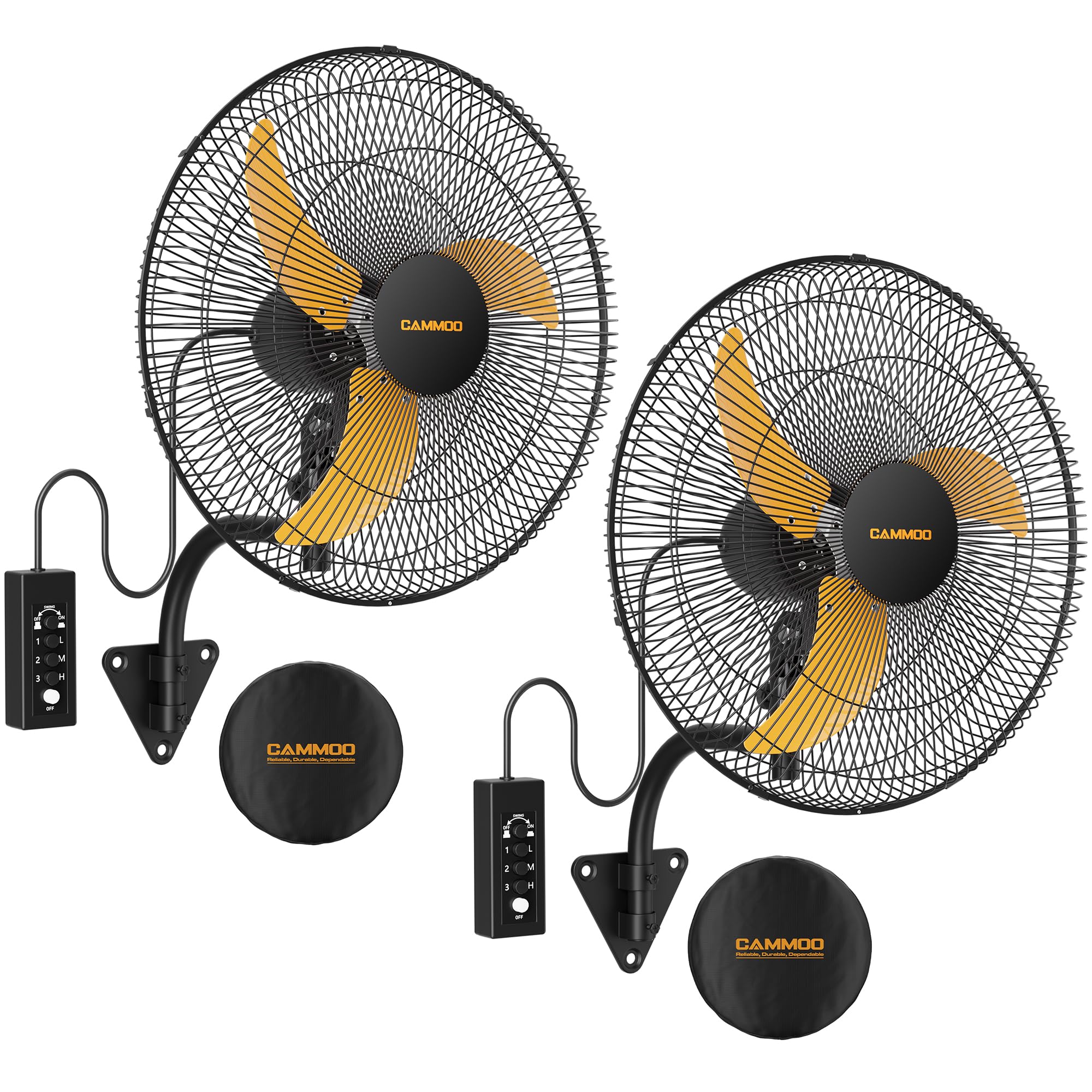 CAMMOO 20 Inch Oscillating Wall Mount Fan