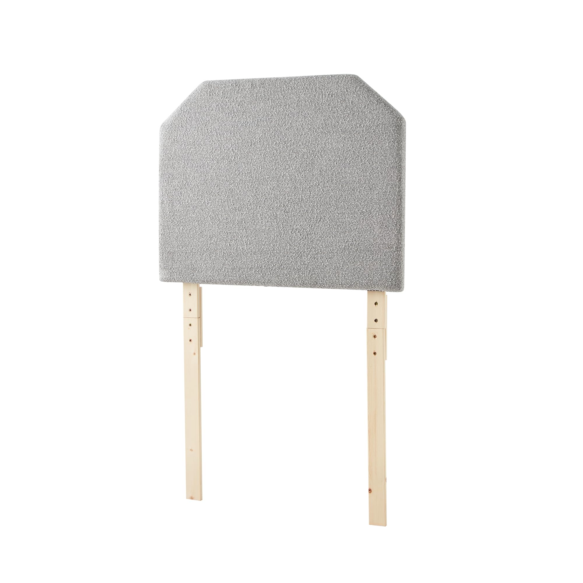 Tavira Allure® Boucle Dorm Headboard with Legs - Light Gray + Silver