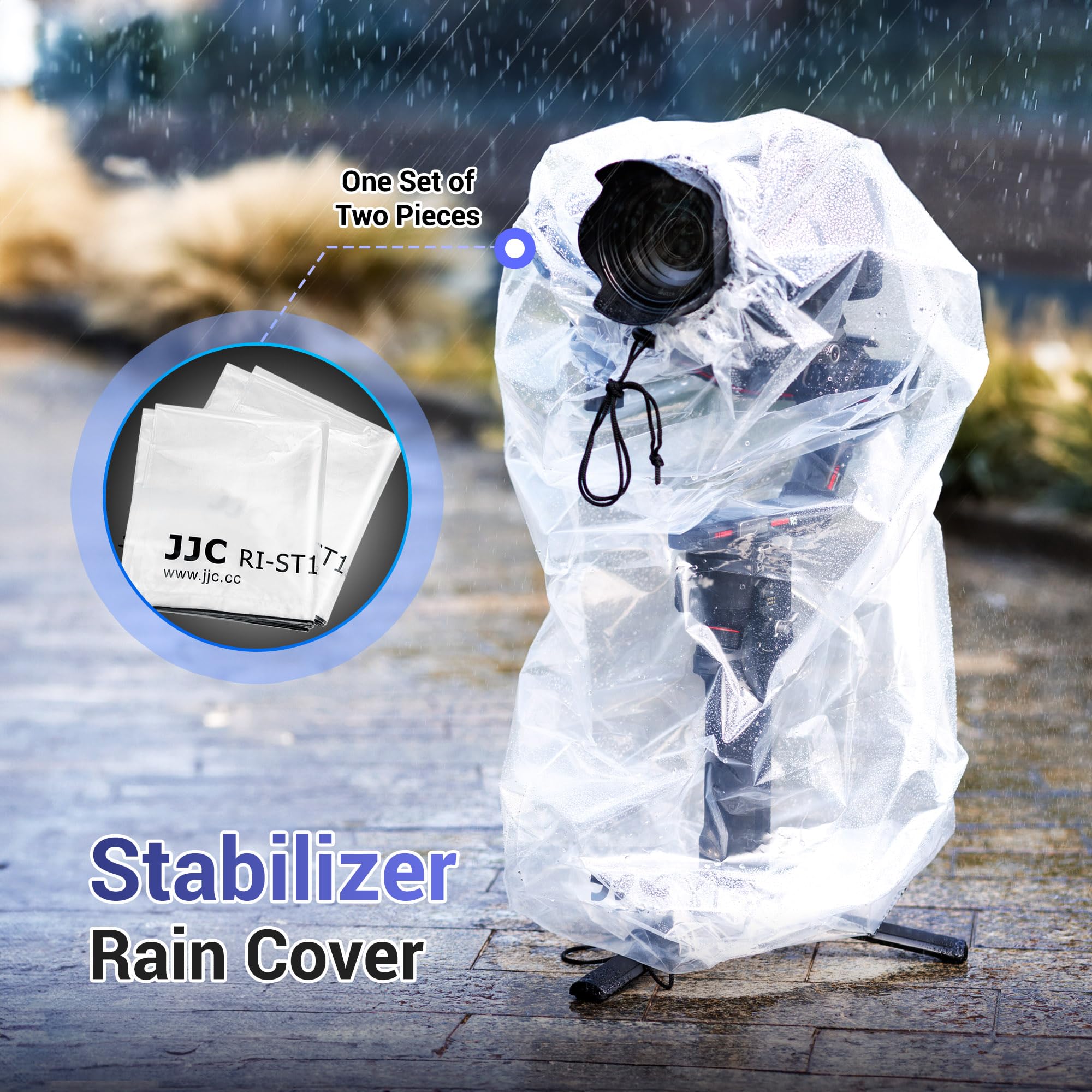 JJC Lot de 2 imperméables pour appareil photo reflex numérique et stabilisateur, housse de pluie et anti-poussière