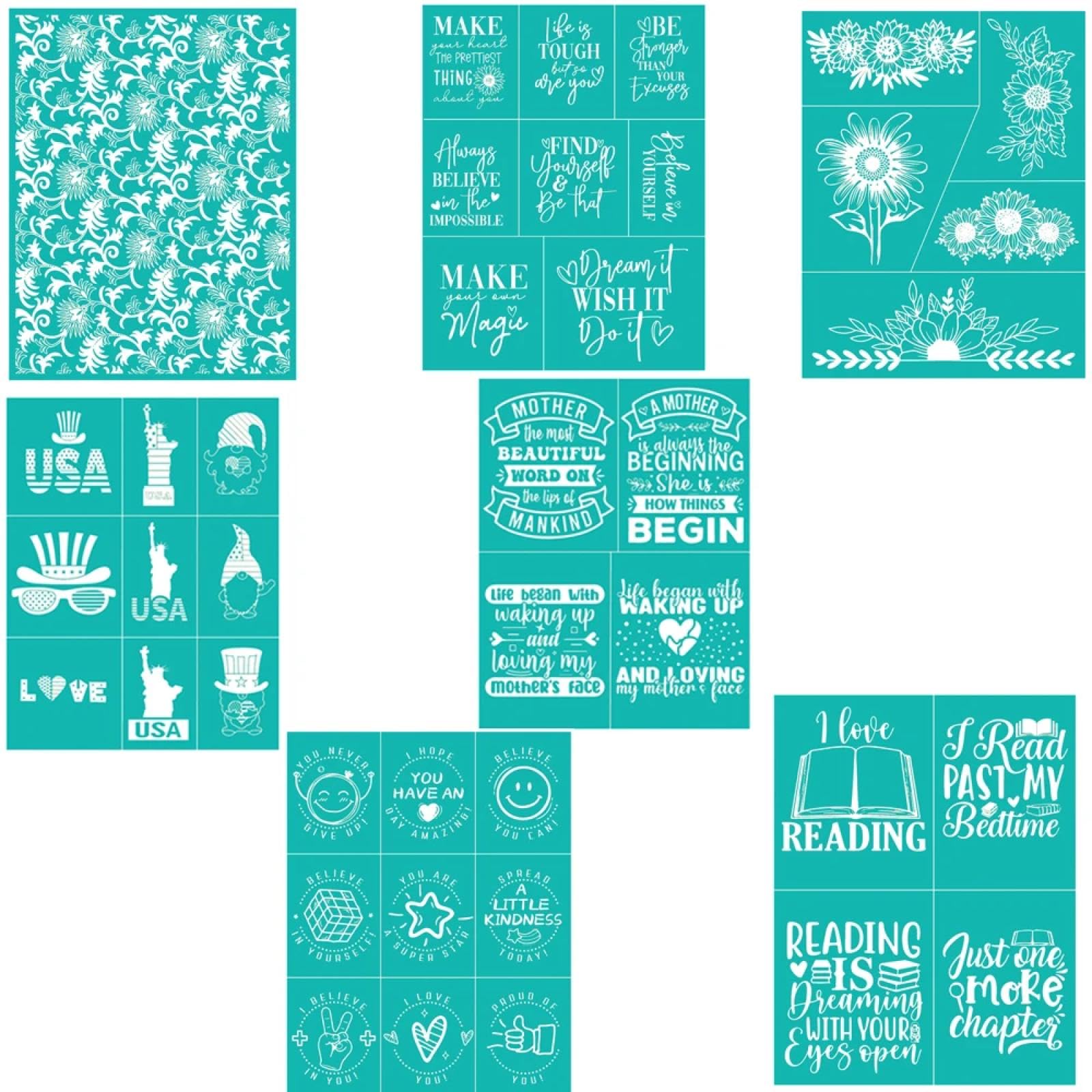 MANGOUSONG Screen Printing Kit,22x28cm Dogs Mesh Screen Stencils Self Adhesive Screen Printing Screen Template Washable Self-Adhesive Printing Stencil Style 2