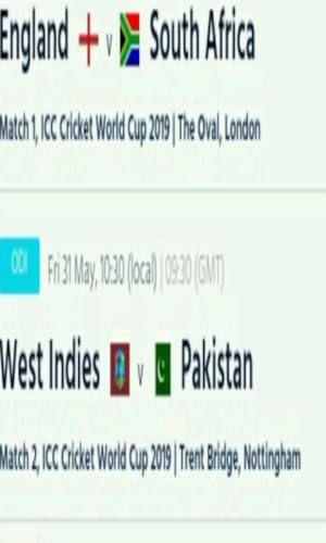 Cricket World Cup Schedules 2019