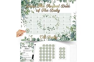 Woodland Greenery Baby Shower Due Date Calendar