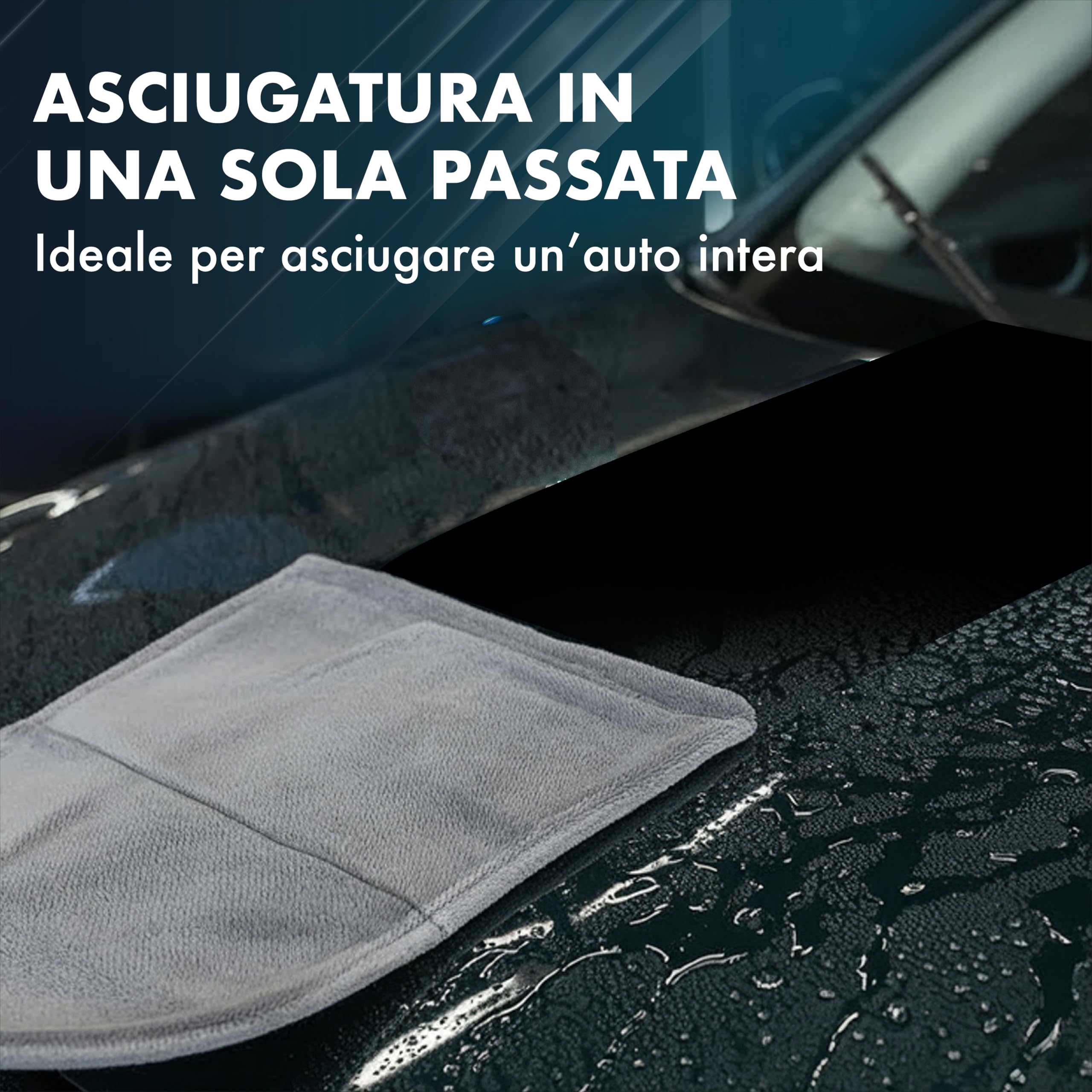 Panno Microfibra Auto XXL - 50x80 cm - 1800 g/m² Panno in Microfibra Ultra Assorbente - Pulizia Auto & Detailing