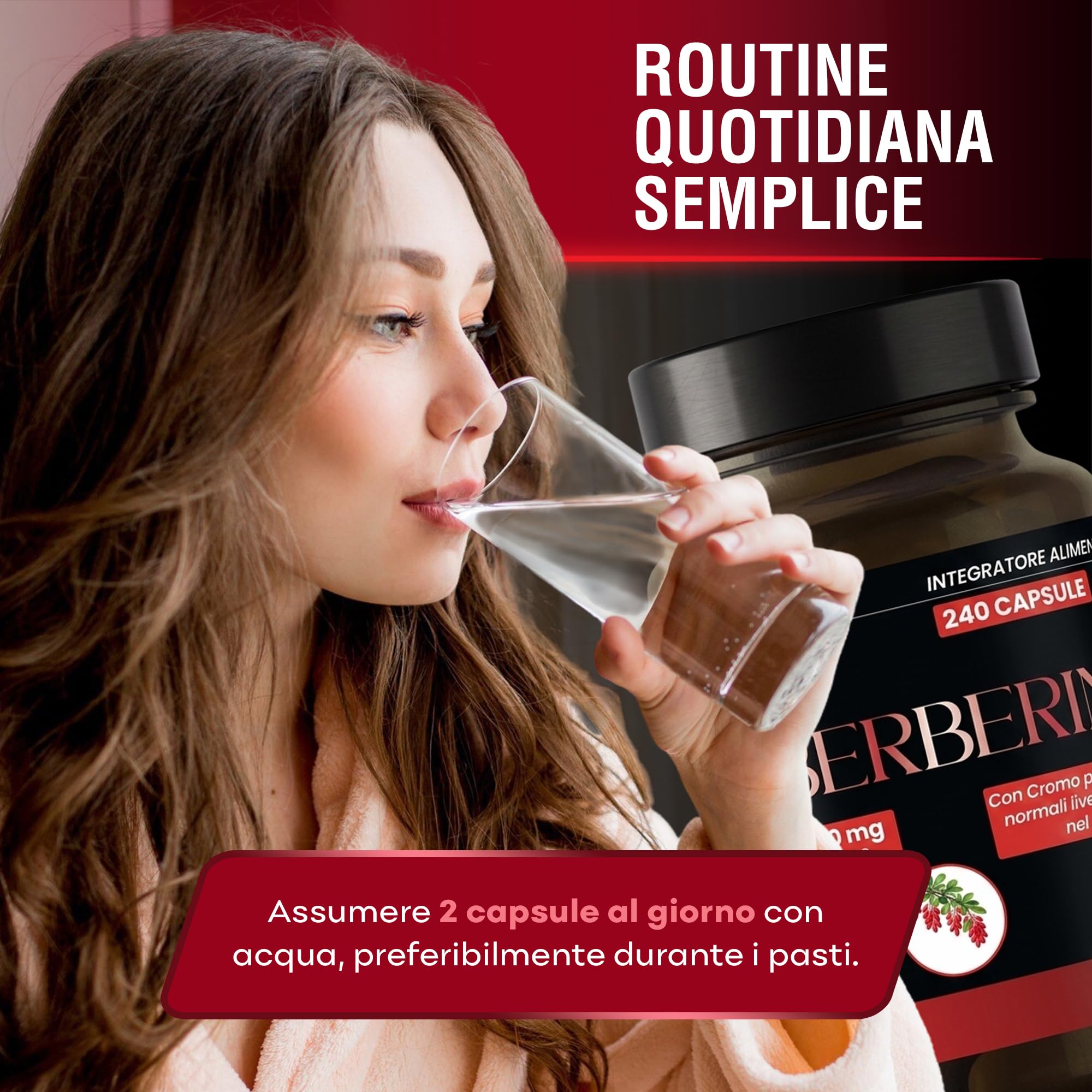 Berberina 1000mg Pura – 240 Capsule Vegane (4 Mesi) – Berberis Aristata 98% con Pepe Nero e Cromo – Supporto Metabolismo dei Macronutrienti e Livelli di Glucosio – Integratore Naturale Alto Dosaggio - 5