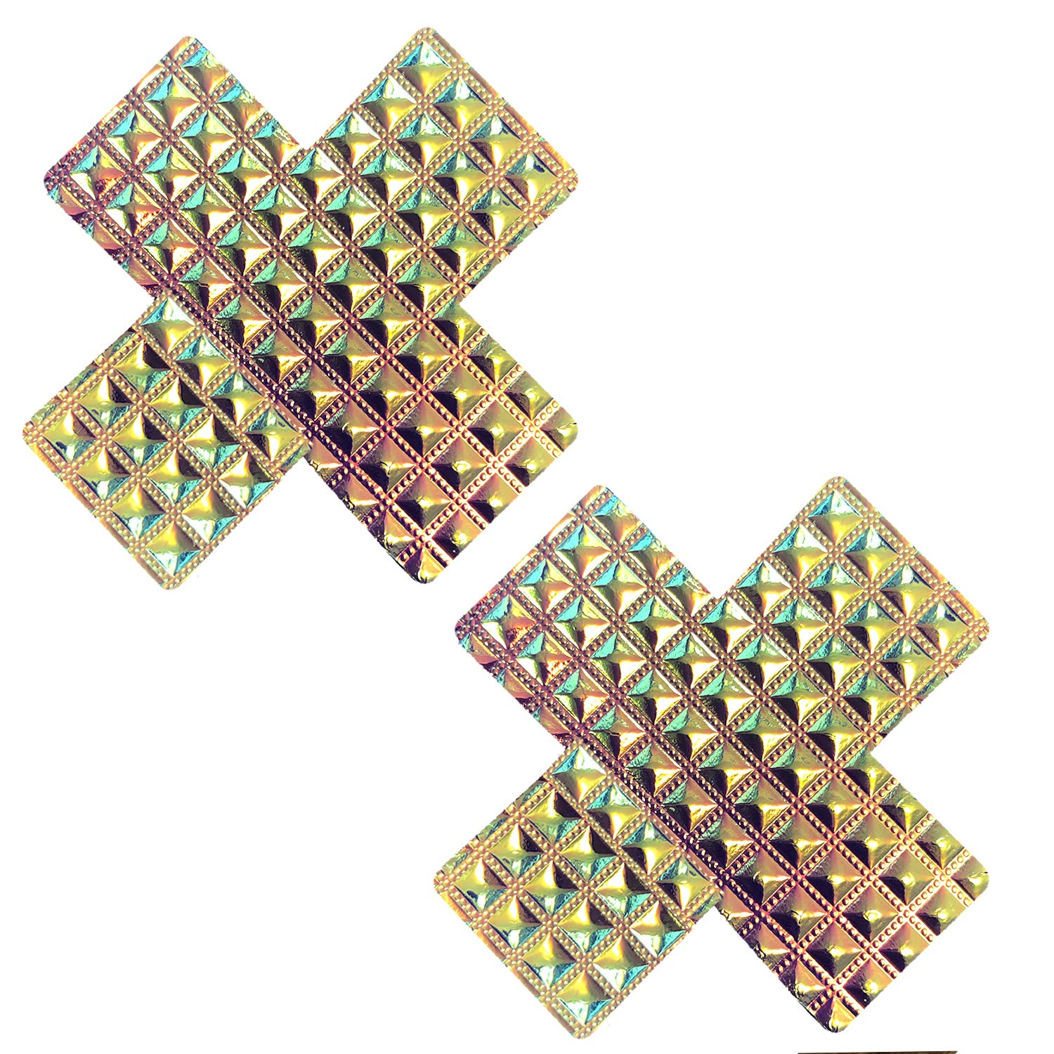 Neva Nude Iridescent Crystal Beamz Nipztix Pasties Nipple Covers for Festivals, Raves, Lingerie and More, Made in USA