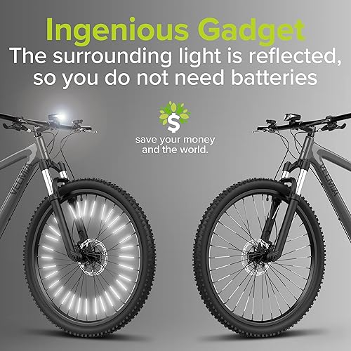 Miniatura 3 de VELMIA Reflectores de radios 36 piezas - Visibilidad de 360 y fácil montaje - Reflectores de radios de bicicleta hechos de material reflectante -