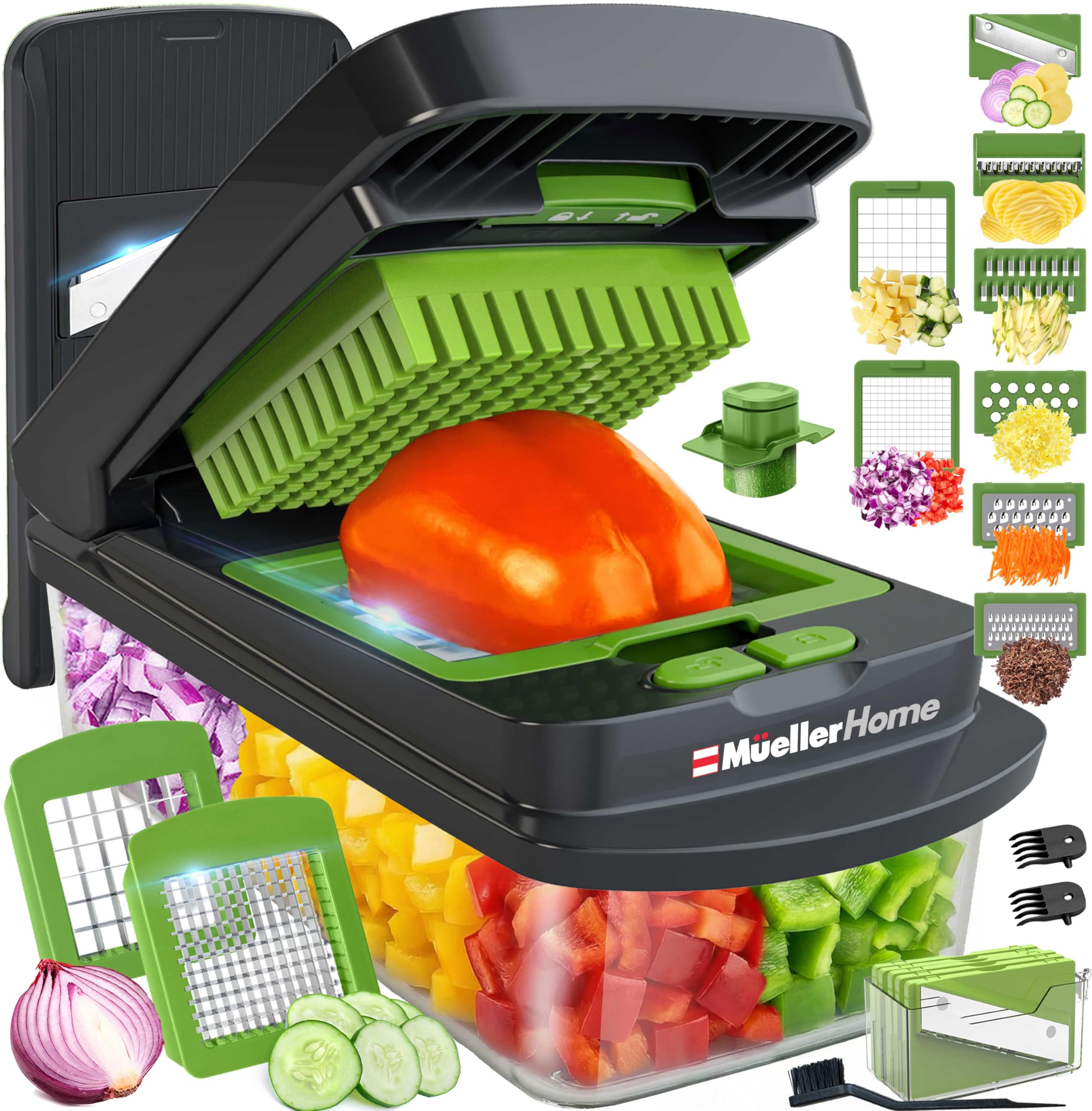 Mueller Pro-Series 10-in-1, 8 Blade Vegetable Chopper, Onion