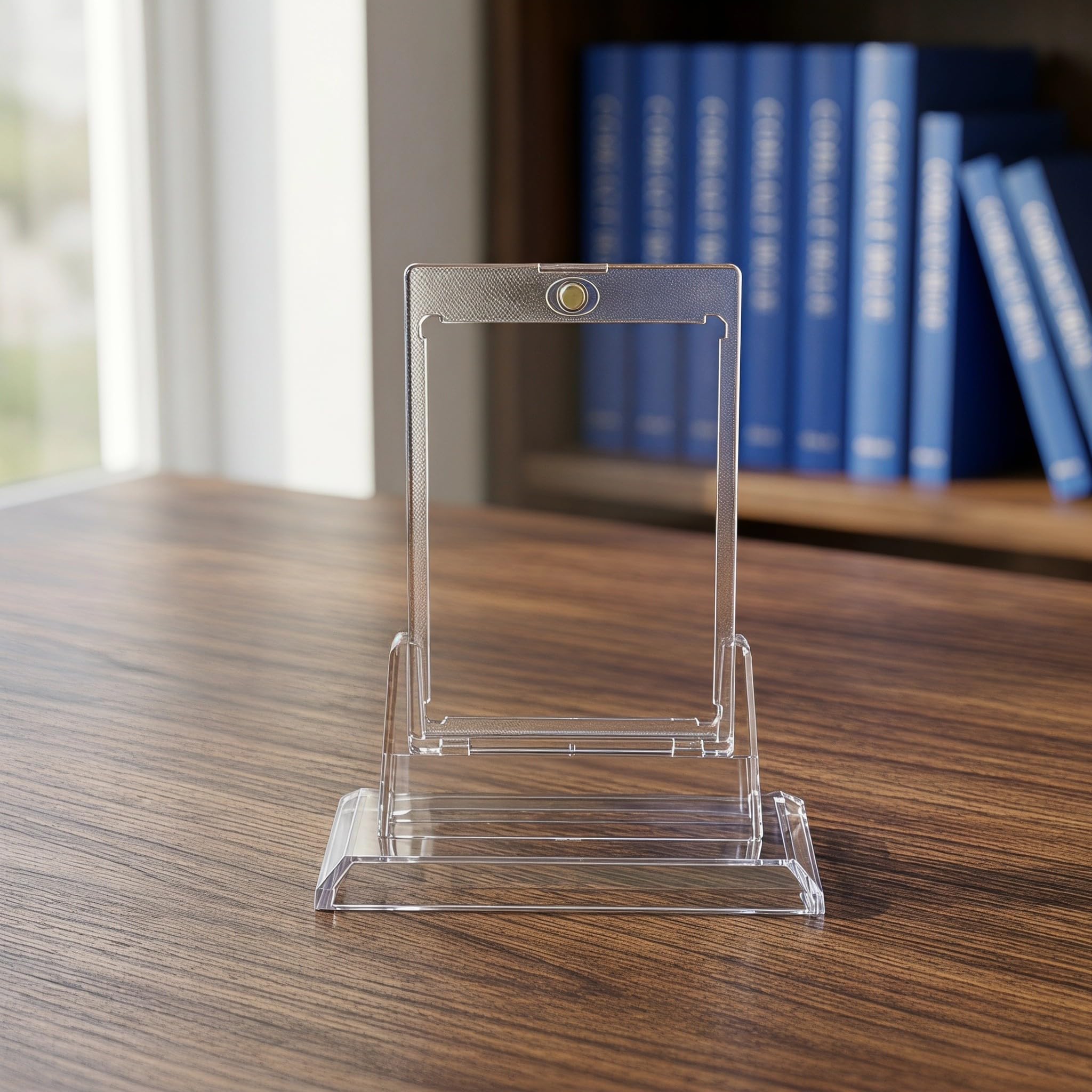 OUNONA Soporte para tarjetas coleccionables de 6 piezas: soporte magnético transparente para tarjetas de 35 pt con fundas protectoras rígidas y base independiente, para deportes y juegos.