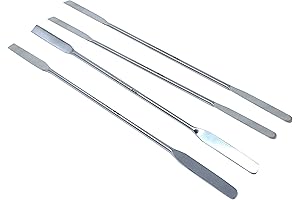 Pack of 4 Stainless Steel Lab Spatulas with Square and Round Ends