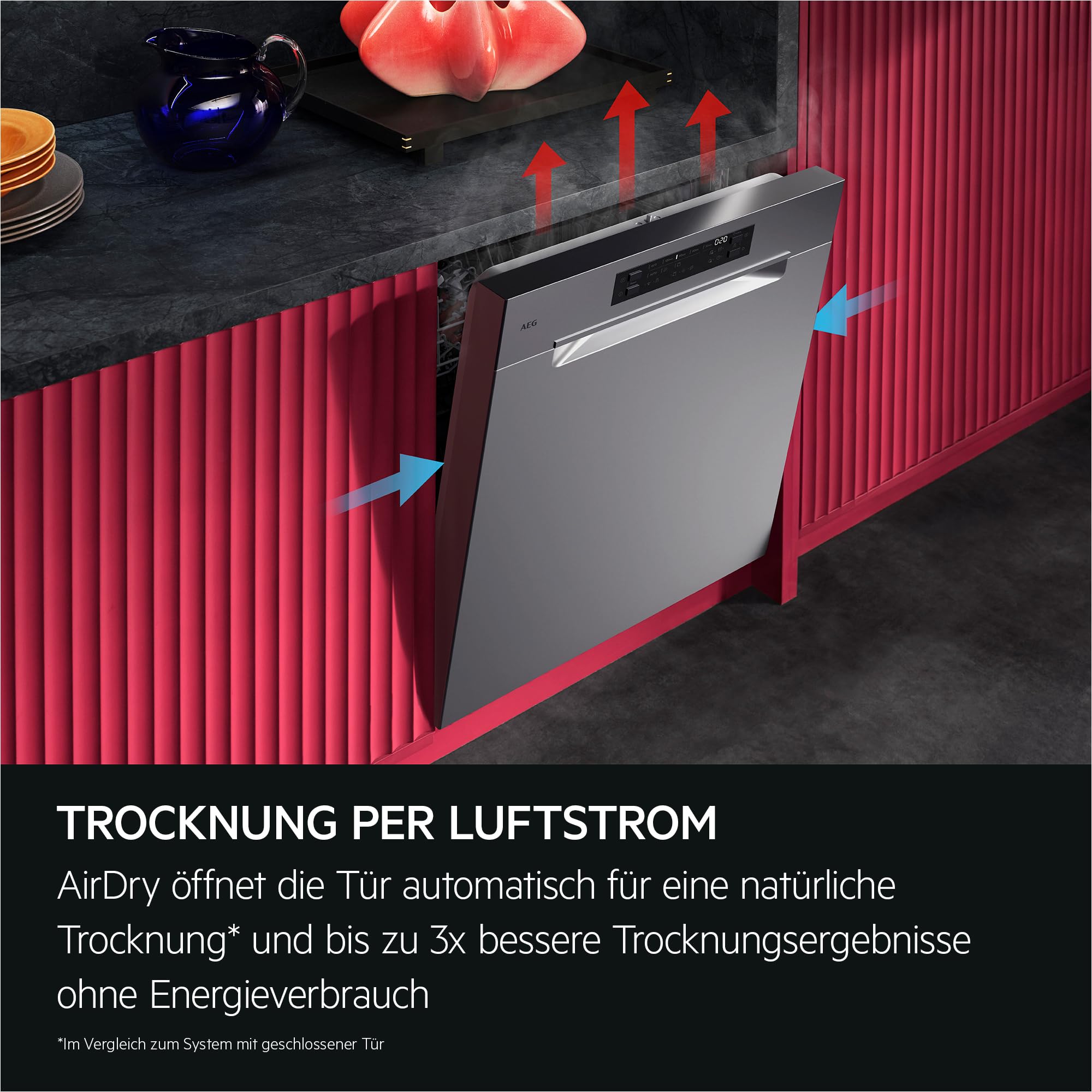 AEG Unterbau 6000 Geschirrspüler, 60cm Spülmaschine, kraftvolle Reinigung mit 3x besserer Sprühabdeckung & viel Platz, 44dB, Besteckschublade, 14 MG, QuickLift, Wasserstopp, GU620B2SCM