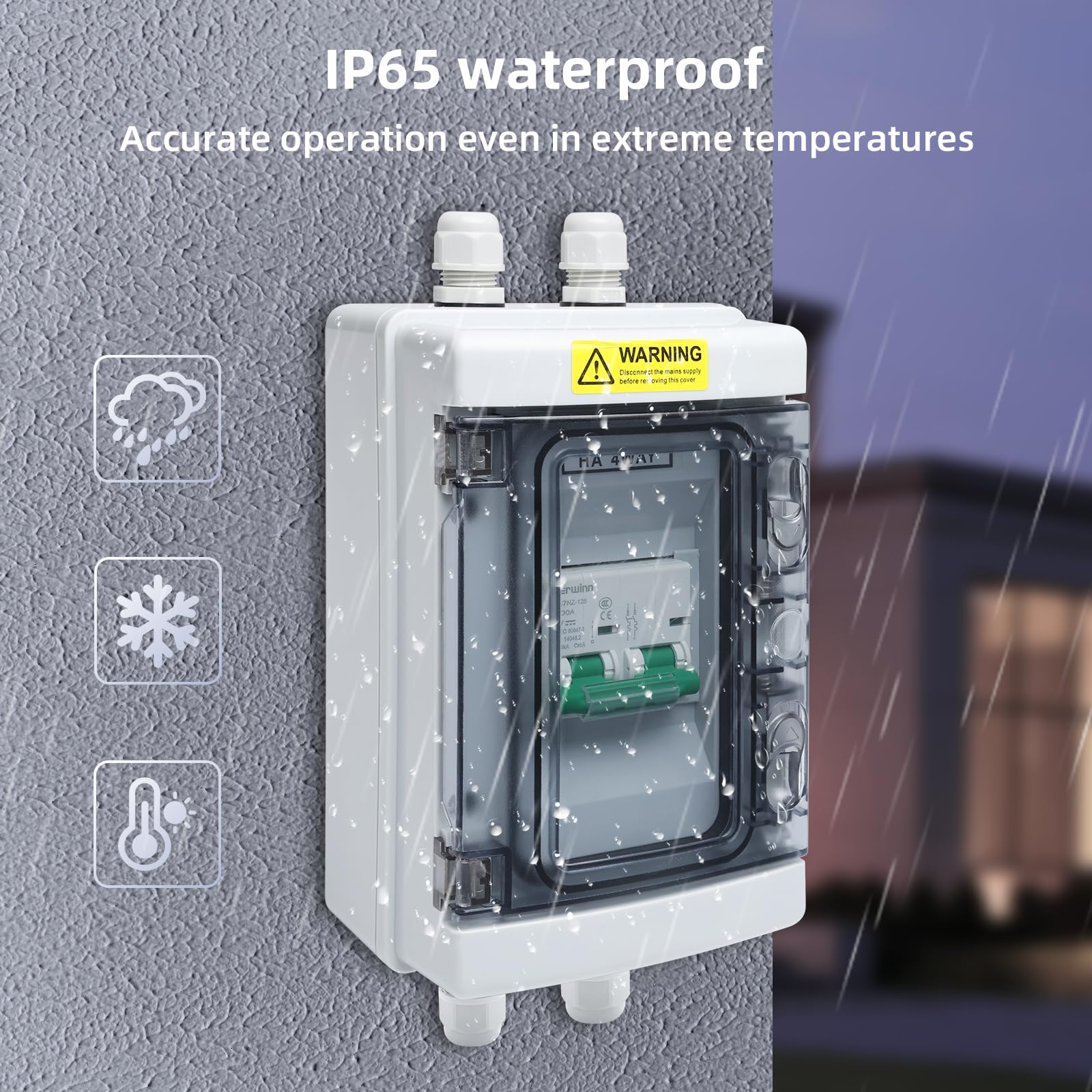 Snapklik.com : KERWINN Miniature Circuit Breaker Box Cover,100A 500V ...