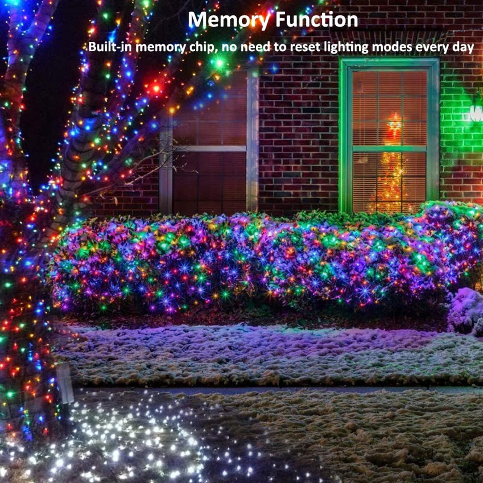 PhilzOps Albero di Natale Catene Luminose 10M 100 LED, Decorazione Esterno e Interno 8 Modalità IP44 Impermeabile Stringa Luci per Festive Festa (Colorate)