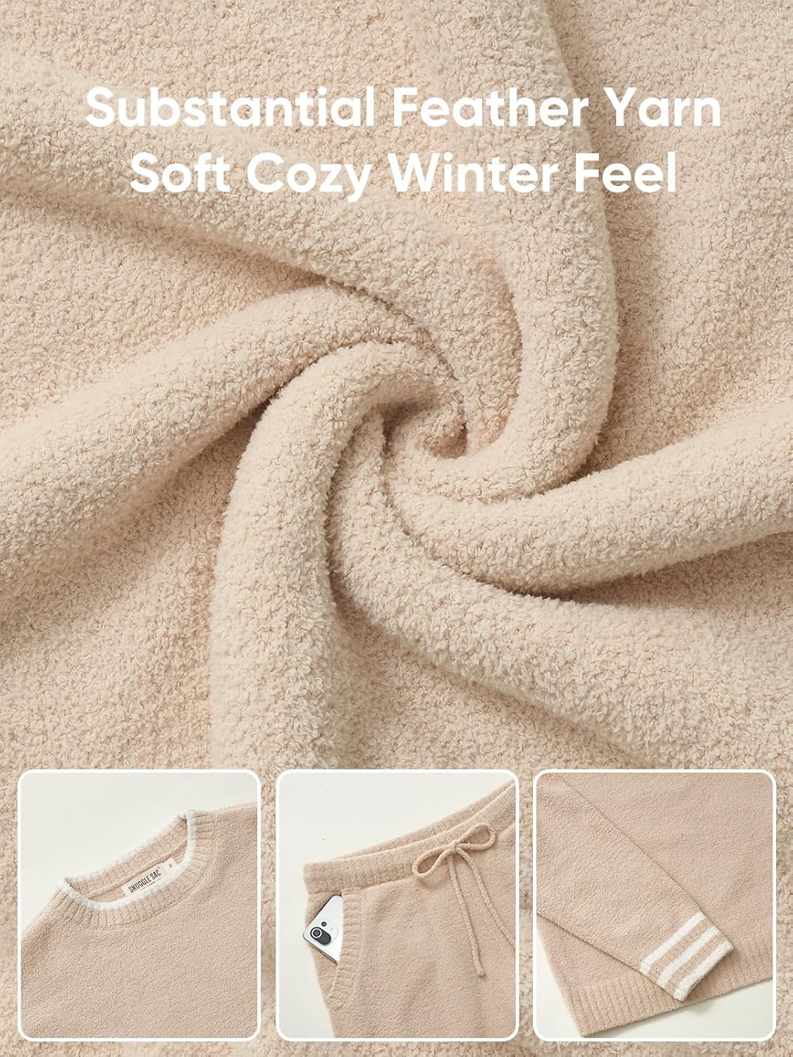 Snuggle Sac Ultrasoft Women's Pajama Set, Cozy Warm Fleece Loungewear Long Sleeve 2-Piece PJs for Winter - Image 4