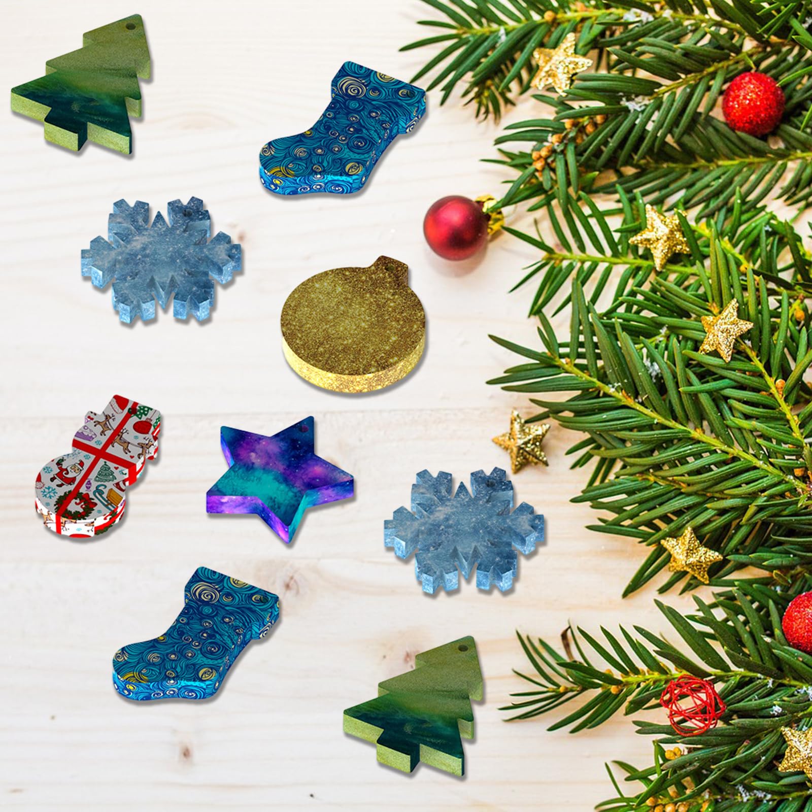 Stampo In Silicone Per Candele E Ciondoli Natalizi – 2 Pezzi, Tema Natale: Albero, Fiocco Di Neve, Cervo, Cuore
