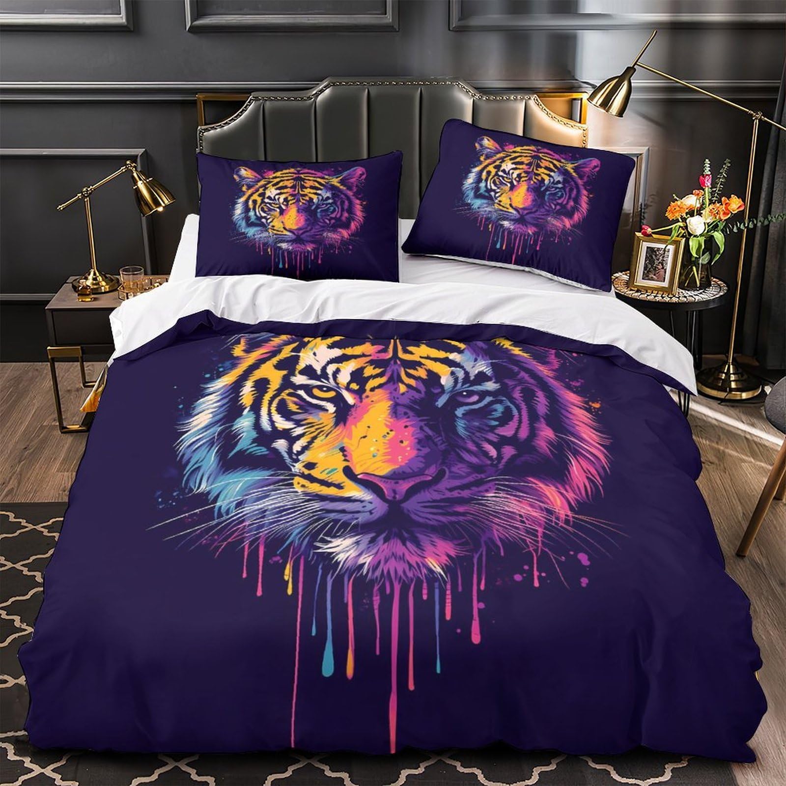 Parure de lit voyage en van en microfibre rétro King 220x240cm