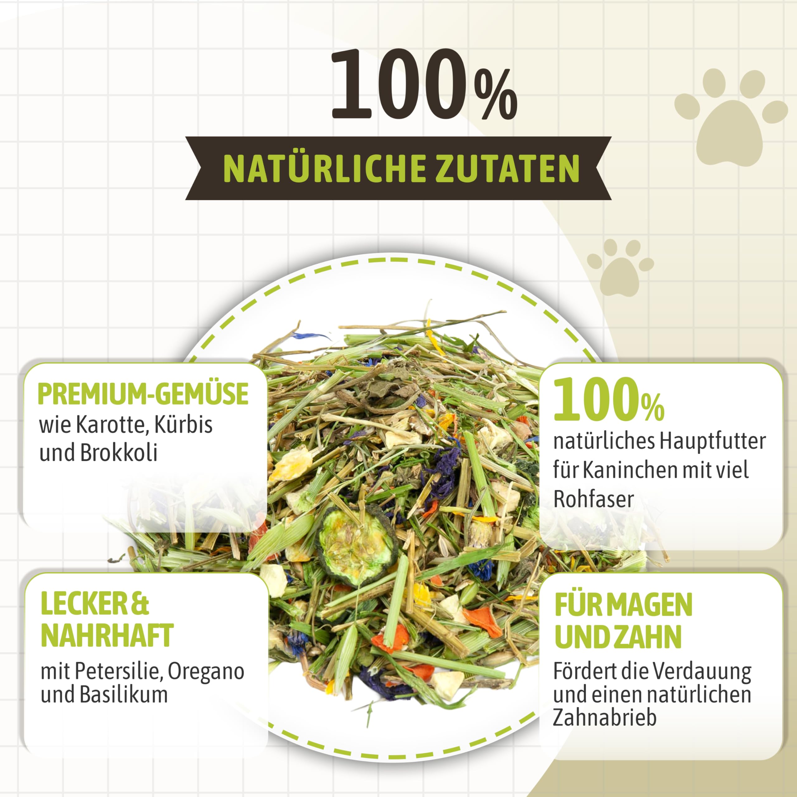 Mr. Crumble Knuspersalat – 100 % natürliches Strukturfutter für Kaninchen – weizenfrei, pelletfrei, ohne Zusätze – unterstützt Verdauung & Zahnabrieb – 10kg
